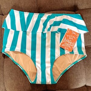 Teal stripe peplum, size M, NWT, $45